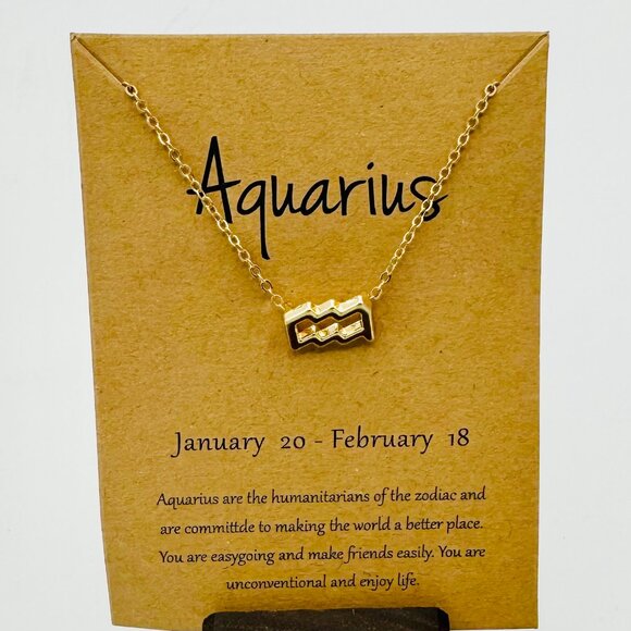 Gold Aquarius Necklace - NWT - Picture 1 of 1